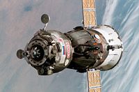 Soyuz TMA-6 approaching to dock (NASA)